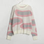 Autumn Winter Contrast Color Irregular Asymmetric Cloud Sweater Pullover