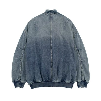 Women Clothing French Loose Denim Bomber Jacket