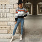 Women Wear Jacquard Leopard Print Long Sleeve Sweater Women Autumn