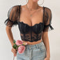 Mesh See Through Lace Floral Senior Girl Outer Tops