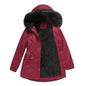 Autumn Winter Parka Women Fleece Lined Coat Women with Fur Collar Hooded Warm Jacket Loose Cotton Coat Plus Size