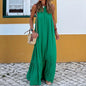 Spring Summer Ladies Sleeveless Halter Long Beach Dress