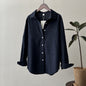 Vintage Brushed Shirt Women Spring Loose Long Sleeves Shirt