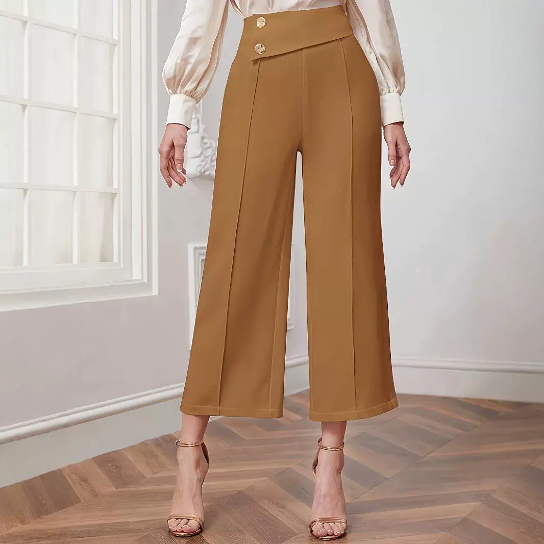 High Waist Wide Leg Pants Women Autumn Advanced High Waist Drooping Loose Straight Casual Pants