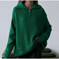 Zipper Sweater Pullover Knitted Loose Casual Women Clothing Women  Autumn Winter