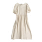 Artistic Cotton Linen Dress Summer Back Strap Japanese Simple Loose Slimming Dress