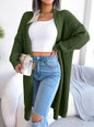 Autumn Winter Casual Collared Long Cardigan Sweater Coat Women Clothing