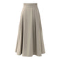 Women Skirt Autumn High Waist Slimming A Line Skirt Mid Length Pleated Umbrella Skirt