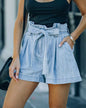 Fashion New Denim Bud-Waisted Shorts  Belt for Women Fashion