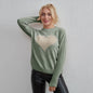 Women Clothing Spanish Sweet Loving Heart Top Simple Sweater