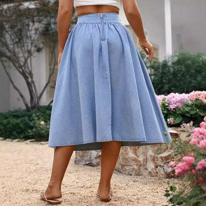 Elegant Denim Skirt Elegant Long Slim Fit A line Skirt