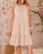 Women Clothing Popular Hollow Out Cutout Lace Stitching Halter A line Dress