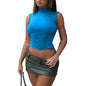 Women Clothing Casual Sleeveless Sexy Slim Fit Bare Back T shirt Top