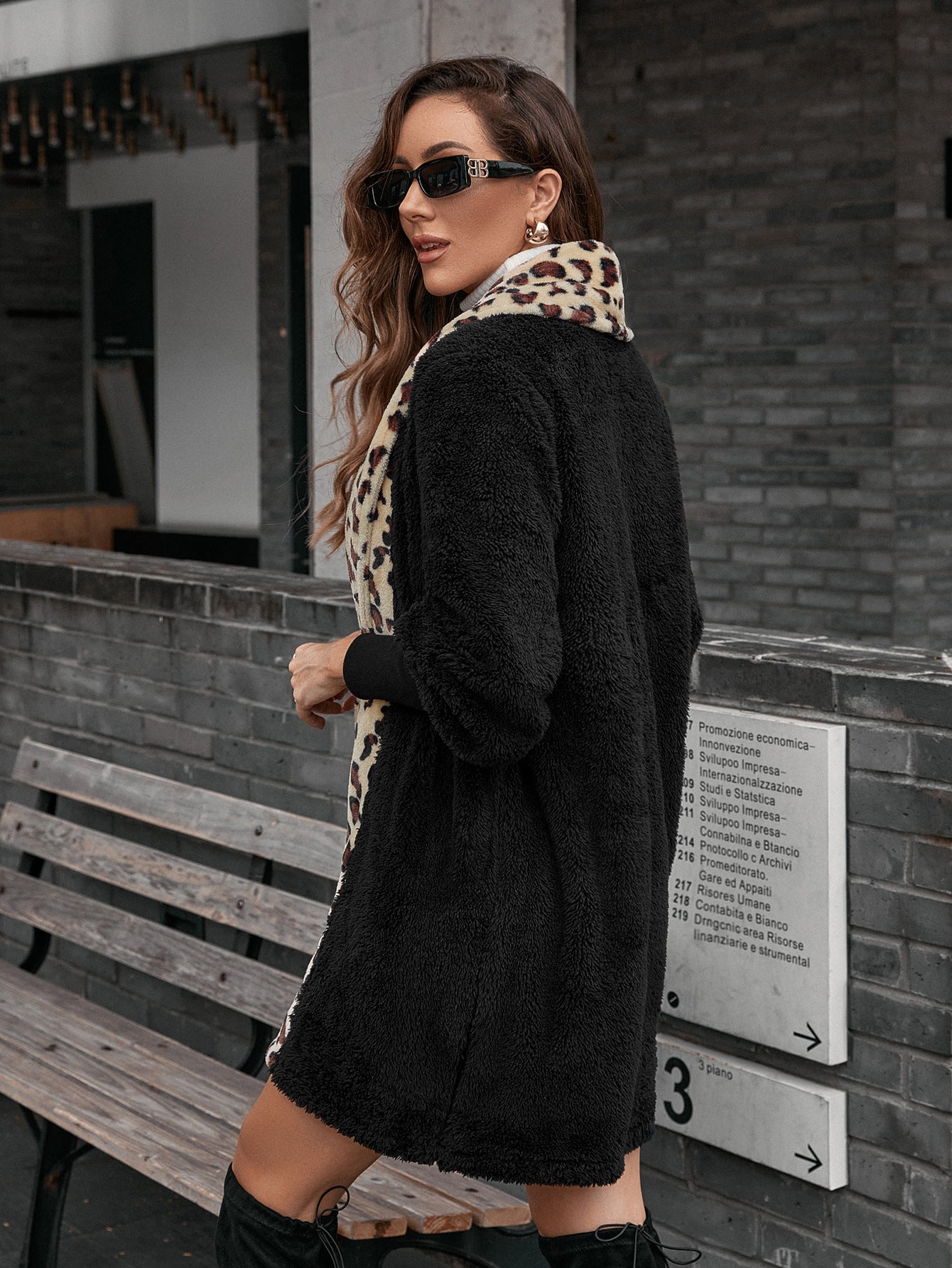 Autumn Winter Women Mid Length Cardigan Lambswool Woolen Trench Coat Women