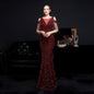 Colorful Sequin Toast Dress Bride Long Appreciation Dinner Slim Fit Fishtail WeddingDress