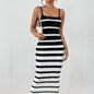 Women Clothing Sexy Sexy Striped Spaghetti Straps Sheath Dress Maxi Dress for Women