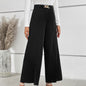 Women Clothing Cropped Pants High Waist Drooping Wide Leg Pants Loose Elastic Casual Pants Korean Women Pants