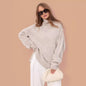 Knitted Russian Autumn Winter Sweater High Collar Loose