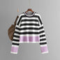 Autumn Winter Women Clothes Sweater Striped Long Sleeve round Neck Sweater Top for Women