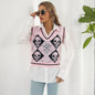 Halloween Skull Jacquard Rhombus Vest Sweater Women Vest Knitwear Autumn Winter