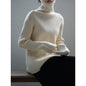 Soft Glutinous Turtleneck Sweater Women Winter Button Slim Knit Bottoming Shirt