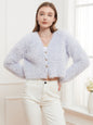 Women Knitted Mink Like V neck Cardigan Short Coat Top Casual Soft Sweater Women