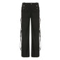 High Street Pocket Ribbon Stitching Straight Black Woven Pants Early Summer Sexy Low Waist Workwear Casual Pants