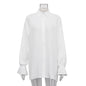 Autumn Flared Sleeves Long Sleeves Shirt Full Casual Niche White Shirt for Women