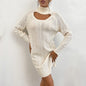 Autumn Women Wear Short Solid Color Twist Long Sleeve Woolen Dresses