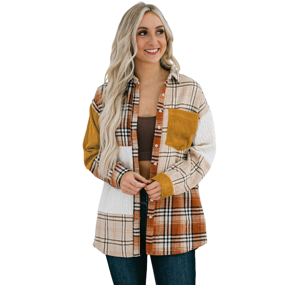 Autumn Winter New Plaid Blouse Blouse Women