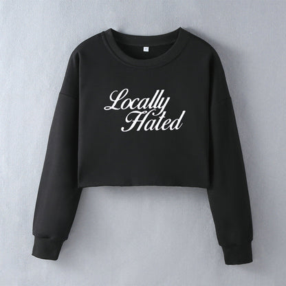 Locally Hated Street Hipster Sexy Women Top Short Long Sleeve Sweater