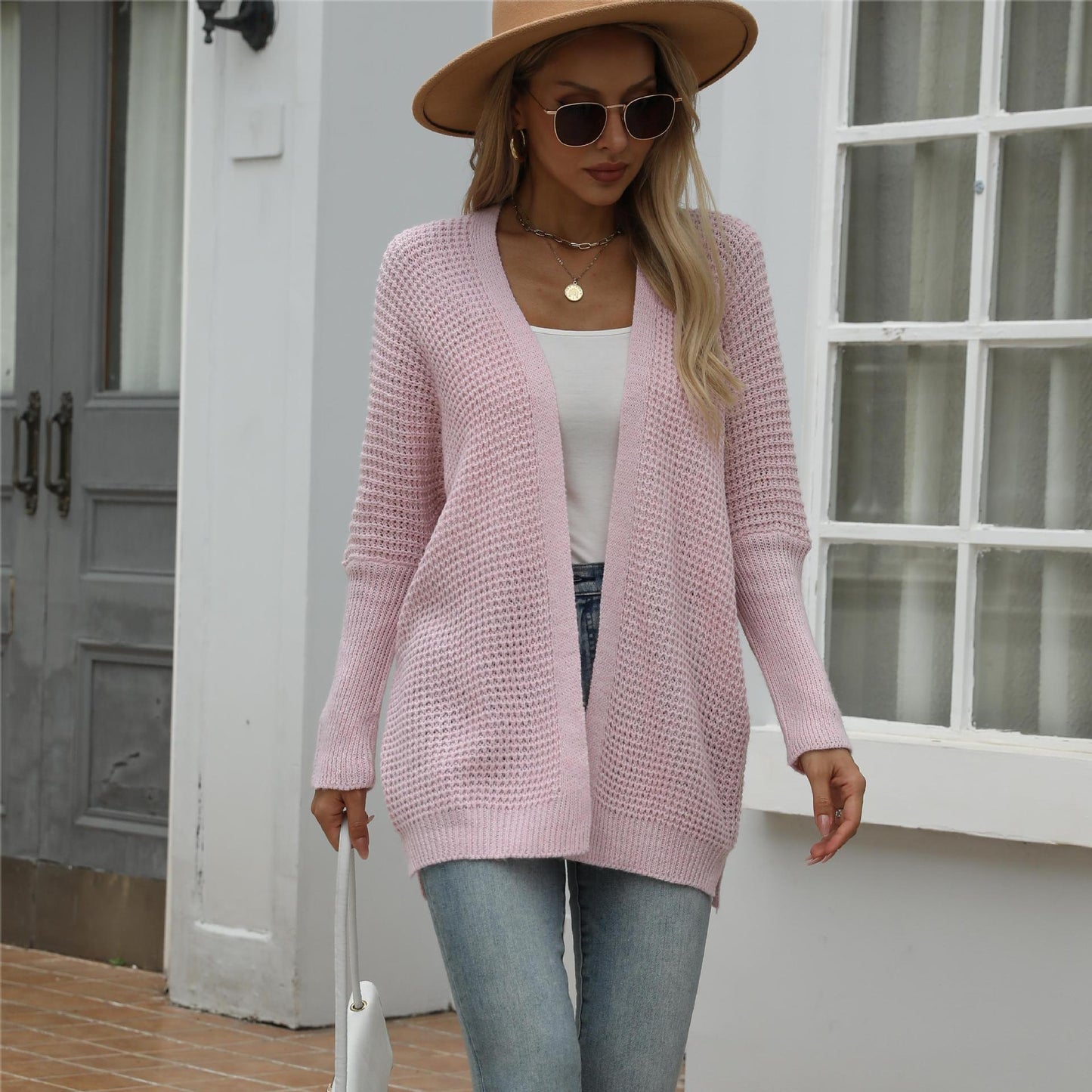 Women Knitwear Autumn Winter Knitted Cardigan Loose Solid Color Sweater Women