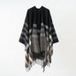 Fashionable All Match Ethnic Shawls Scarf Women Autumn Winter Split Women Travel Cape Scarf