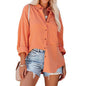 Women Clothing Spring Summer Drop Shoulder Batwing Shirt Casual Long Sleeve Shirt for Women