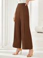 Popular Office Elegant High Waist Wide Leg Straight Casual Pants