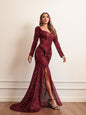 Women Clothing Long Sleeve Sequined Maxi Dress Dress