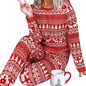 Pullovers Home Wear Red Long Sleeved Trousers Christmas Snowflake Pajamas Women Autumn Winter Suit