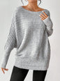 Autumn Winter Women Knit Shirt Batwing Sleeve off Neck Solid Color Sweater Women Loose All Matching Sweater