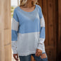 Loose Round Neck Base See through Mesh Knitted Sweater Women Casual Autumn