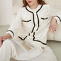 Spring Autumn Pajamas Women Gold Velvet round Neck Classic Home Wear Pajamas Cardigan Suit