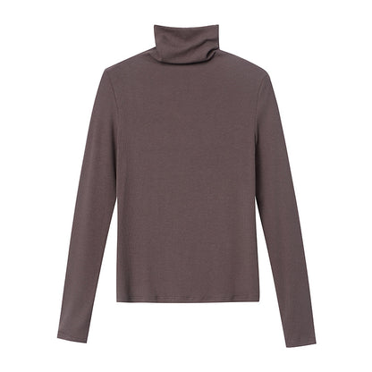 Fashionable French Smoke Tube Turtleneck Early Autumn Long Sleeves Stretch Slim Bottoming Shirt Inner Match Slimming