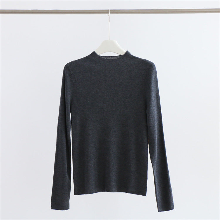 Knitwear Half Turtleneck Bottoming Shirt Slim Fit Women Clothing Fall Winter Inner Wear Long Sleeve Sweater