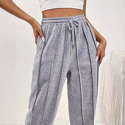 Gray Sweatpants Women High Waist Casual Wide Leg Pants Loose Track Pants Tide