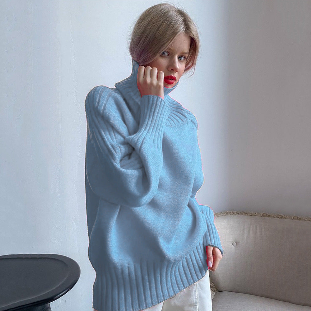 Women Clothing Solid Color Top Simple Classic Sweater