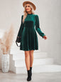 Autumn Winter Women Clothing Casual Turtleneck Velvet Solid Color Waist Tight Dress