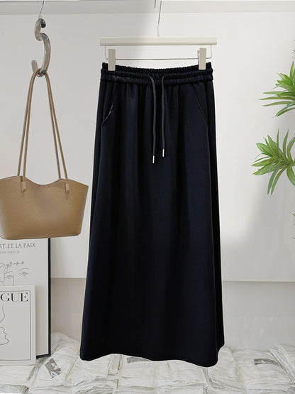 Bathroom Skirt High Waist Cover All Matching Straight Long Skirt Casual Slit Skirt Women Korean OneStep Skirt