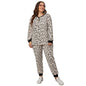 Plus Size Homewear Suit Spring Autumn Leopard Print Long Sleeve round Neck Pullover Loose Pajamas Women