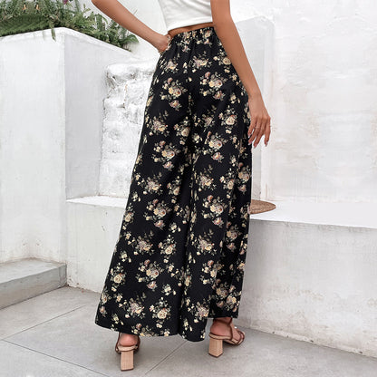 Summer Women Pants Big Horn Printed Wide Leg Pants