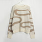 Autumn Winter Contrast Color Irregular Asymmetric Cloud Sweater Pullover