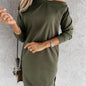 Women off the Shoulder Split Slim Dress Long Sleeve Women